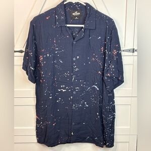 Hollister Youth XL Dark Blue Paint Splatter Shirt